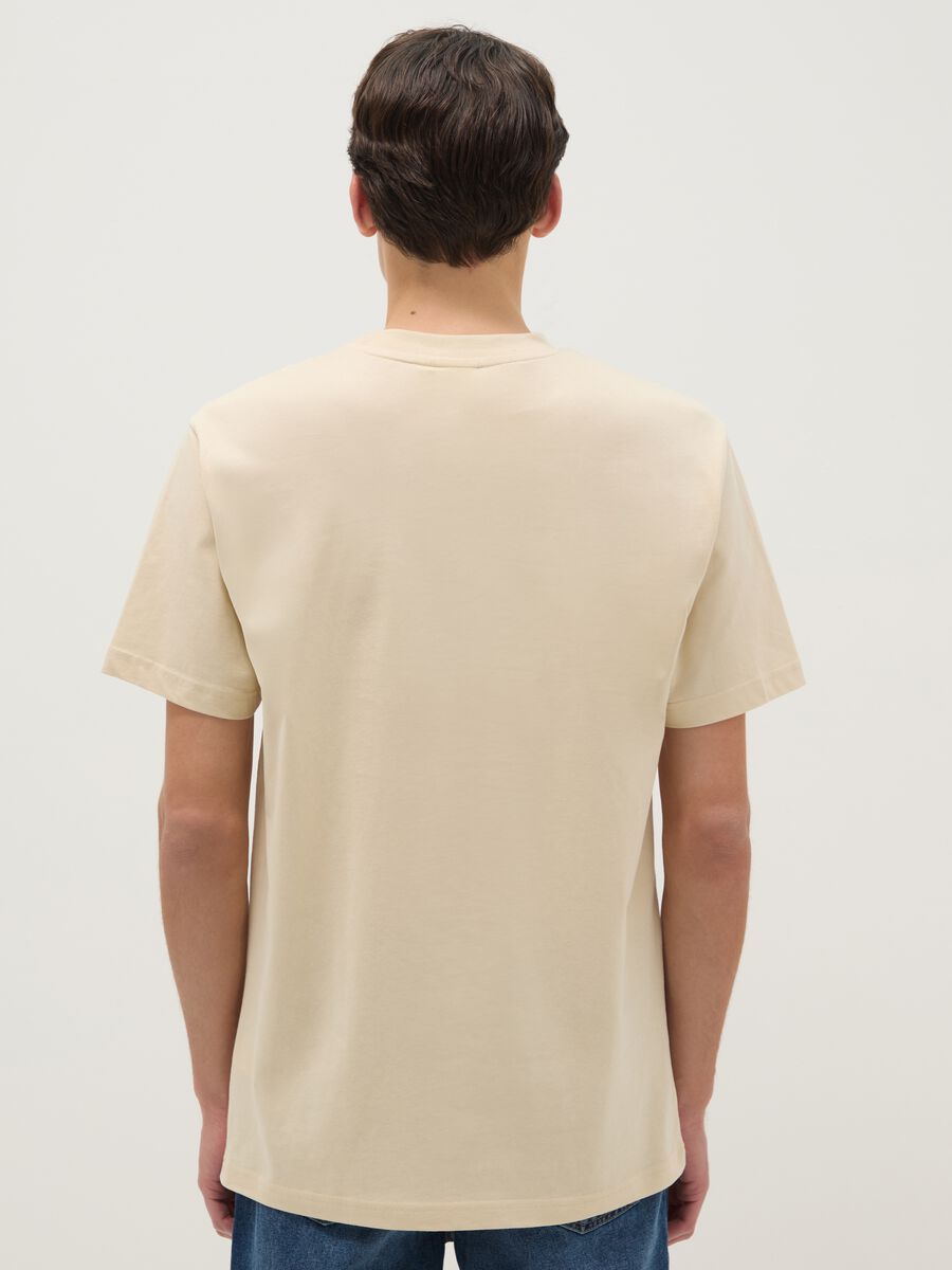 T-shirt in puro cotone beige regular fit con stampa_2