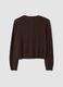 Cardigan marrone in pura lana con girocollo_2