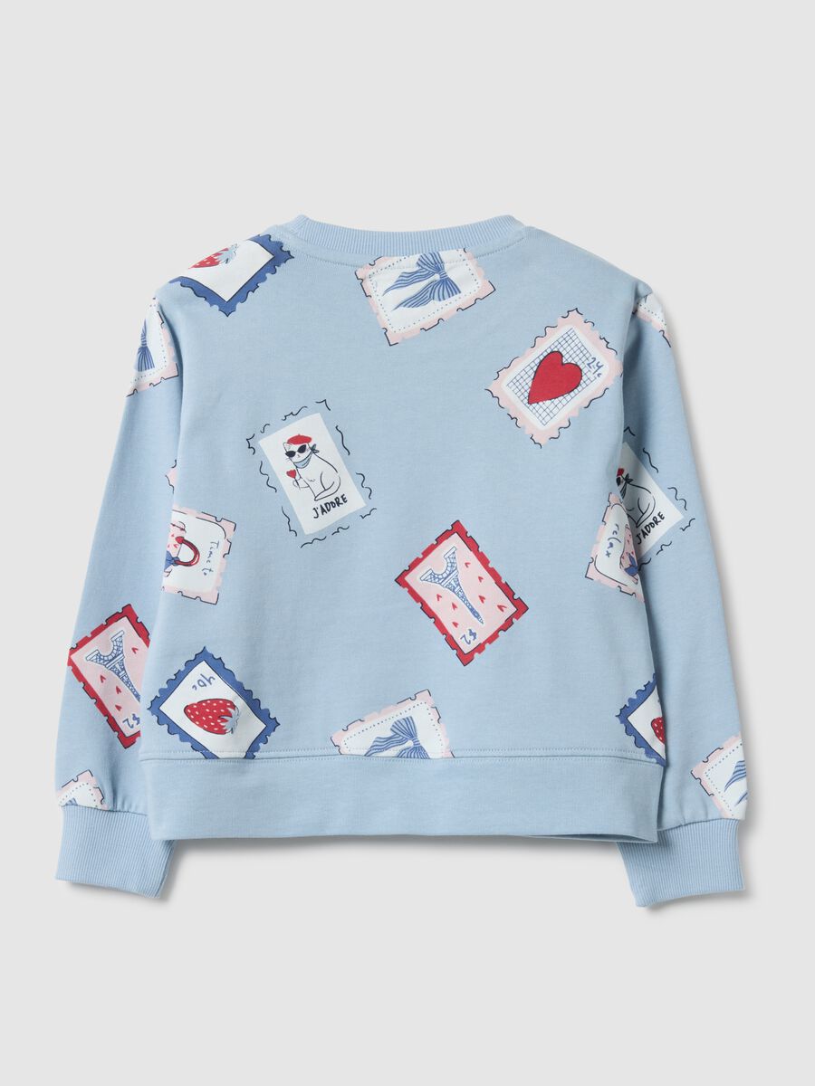Girl's blue pure cotton sweatshirt regular fit with print_1