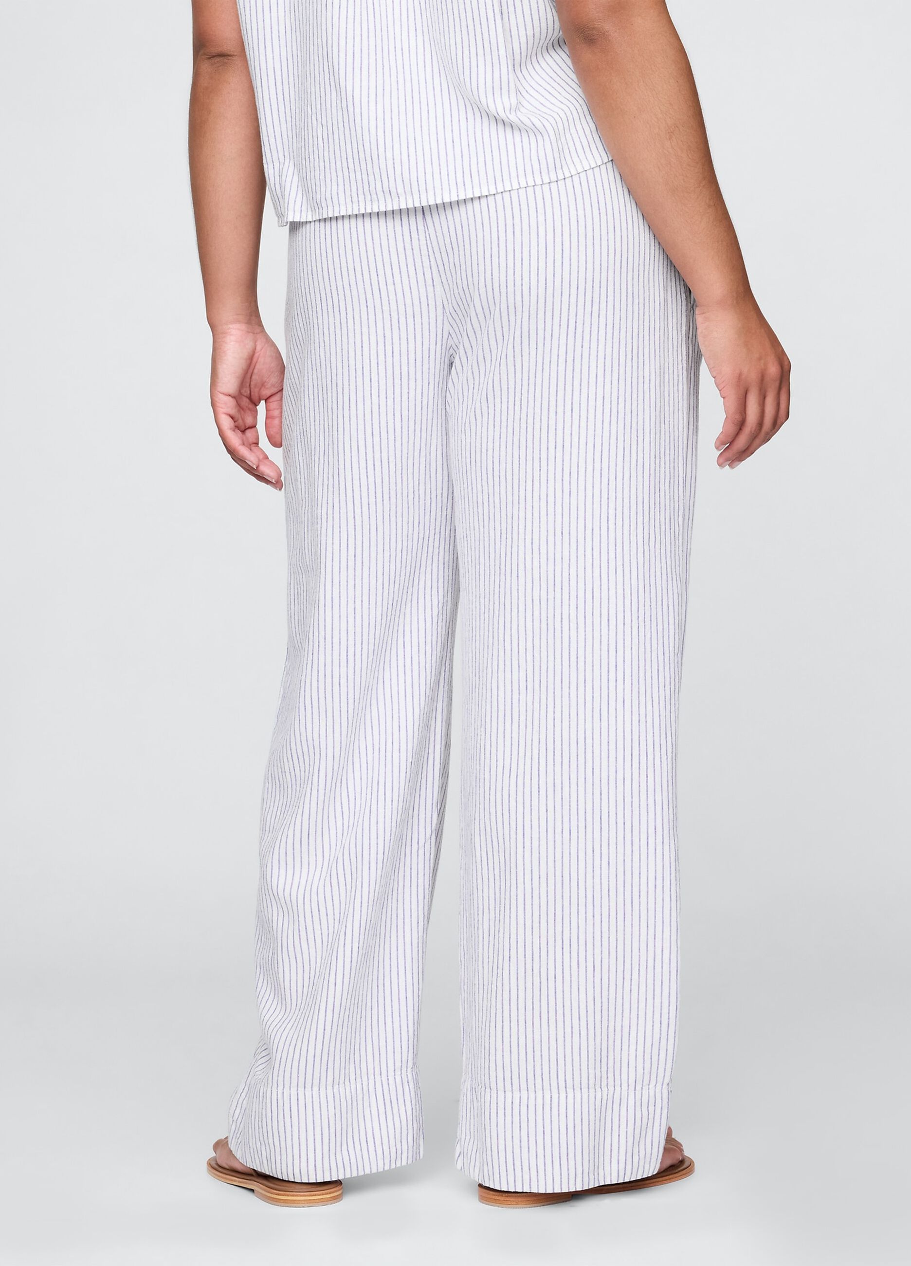 Striped linen and viscose palazzo trousers by Gap