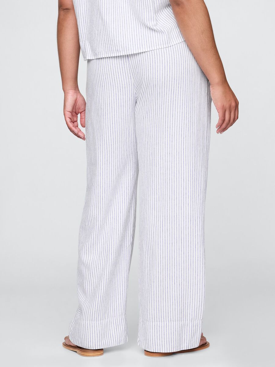 Striped linen and viscose palazzo trousers by Gap_5