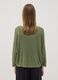 Green V-neck top in viscose and linen blend_3