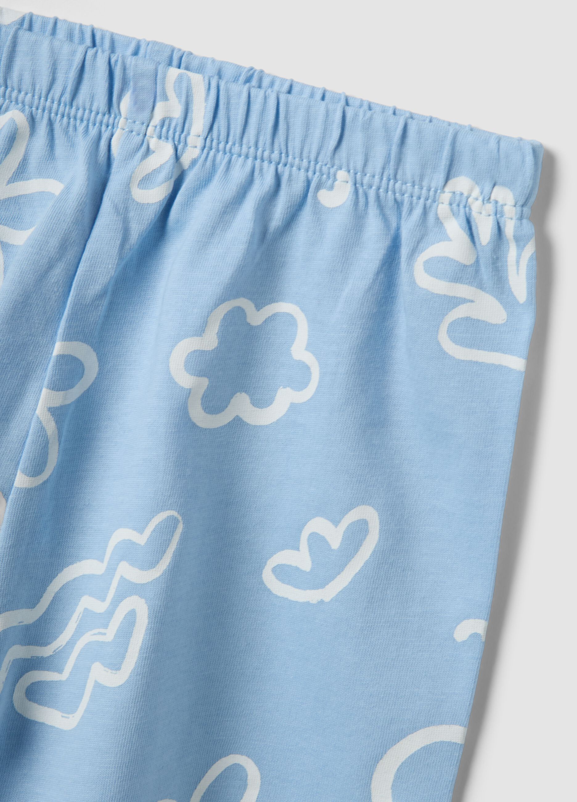 Light Blue Pure Cotton Baby Short Pyjamas with Nautical Print