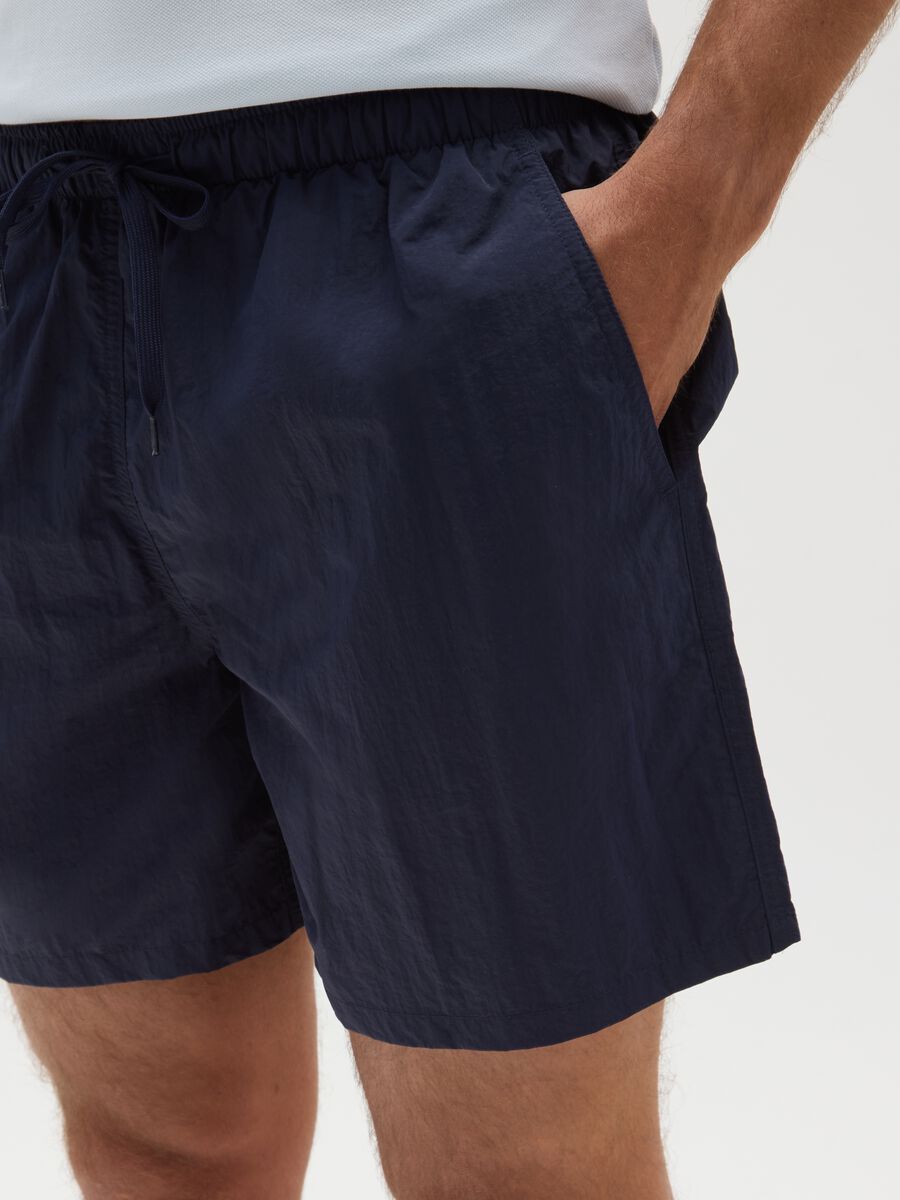 Pantaloncini da uomo in misto blu regular fit_2