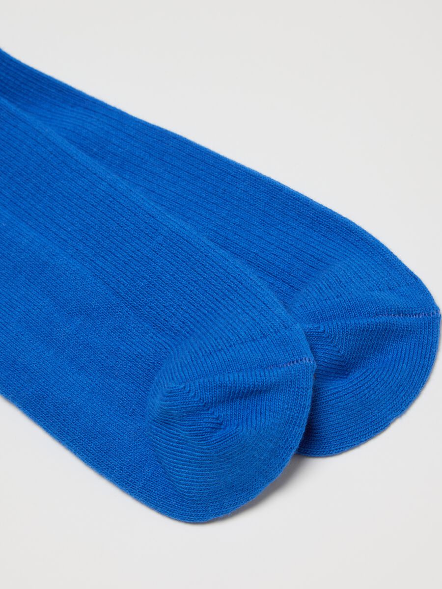 Calze midi blu in misto cotone_2