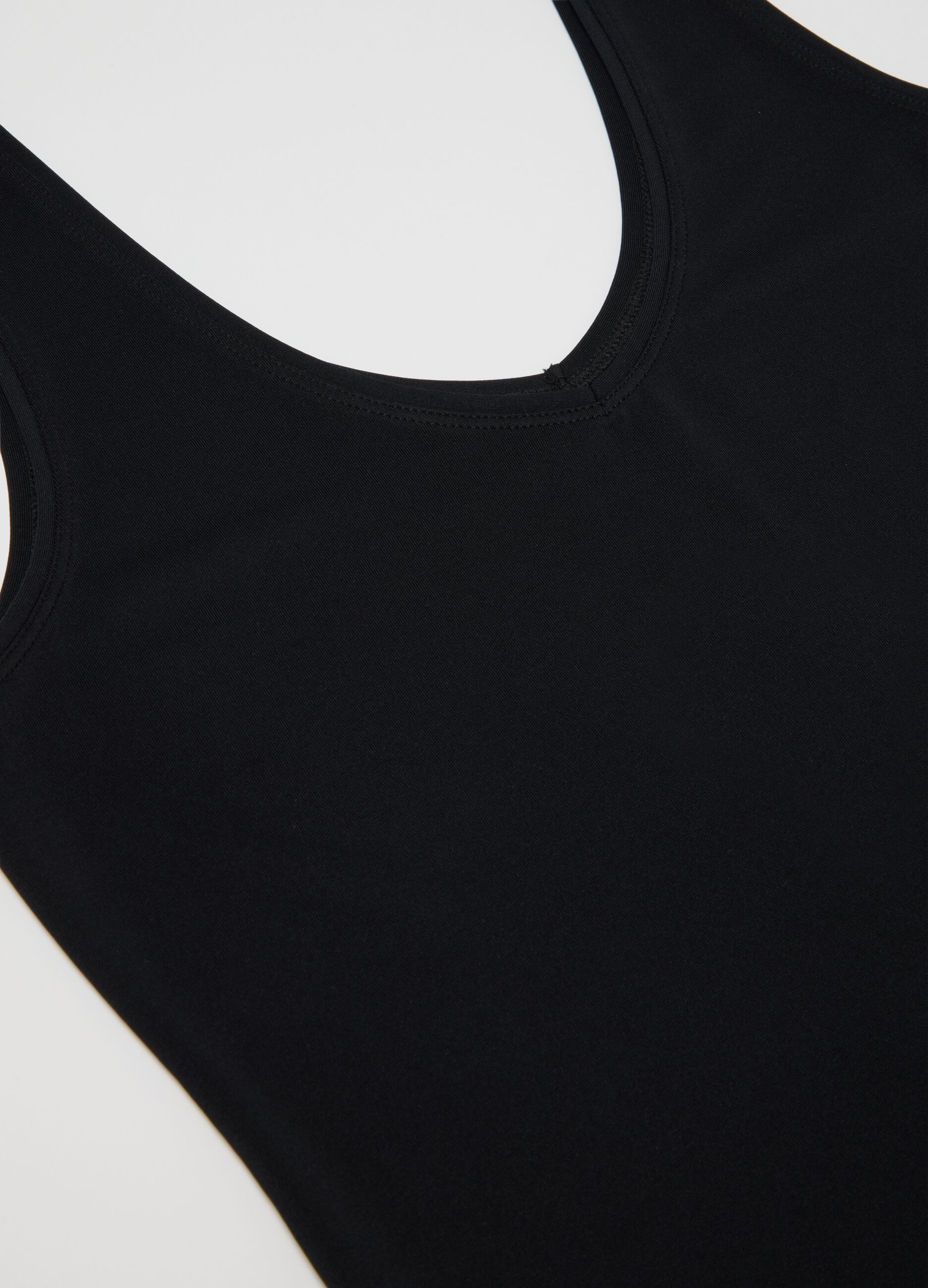 Black mixed regular fit tank top