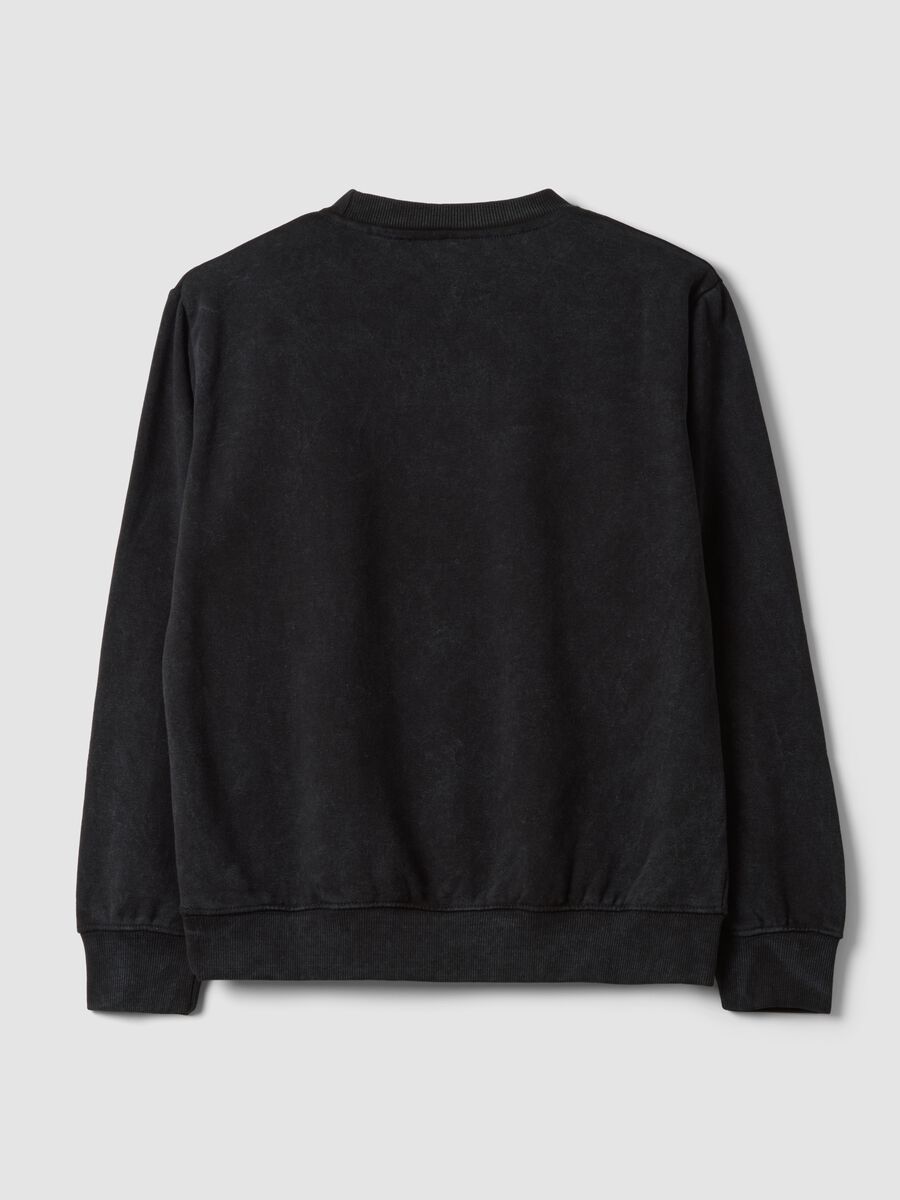 Black cotton-blend sweatshirt with Rolling Stones print_2