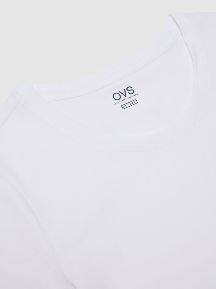 Maglia bianca in cotone elasticizzato vestibilità regular_5
