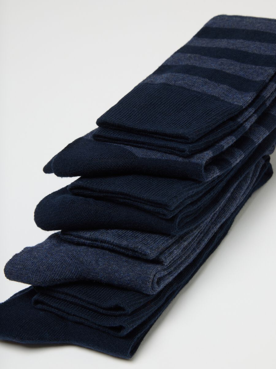 Multipack of stretchy blue cotton knee-high socks_1