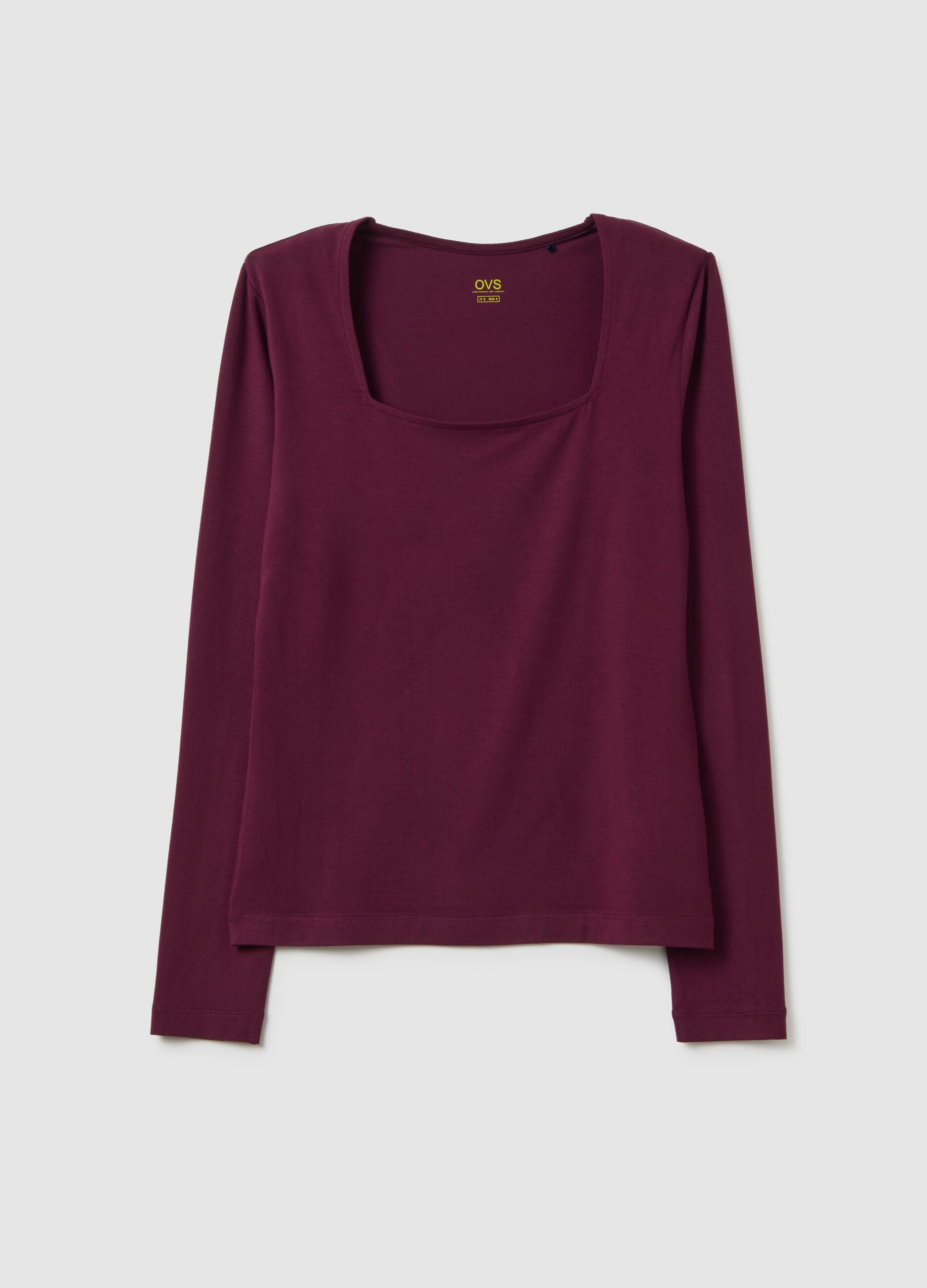 Maglia in viscosa elasticizzata viola regular fit
