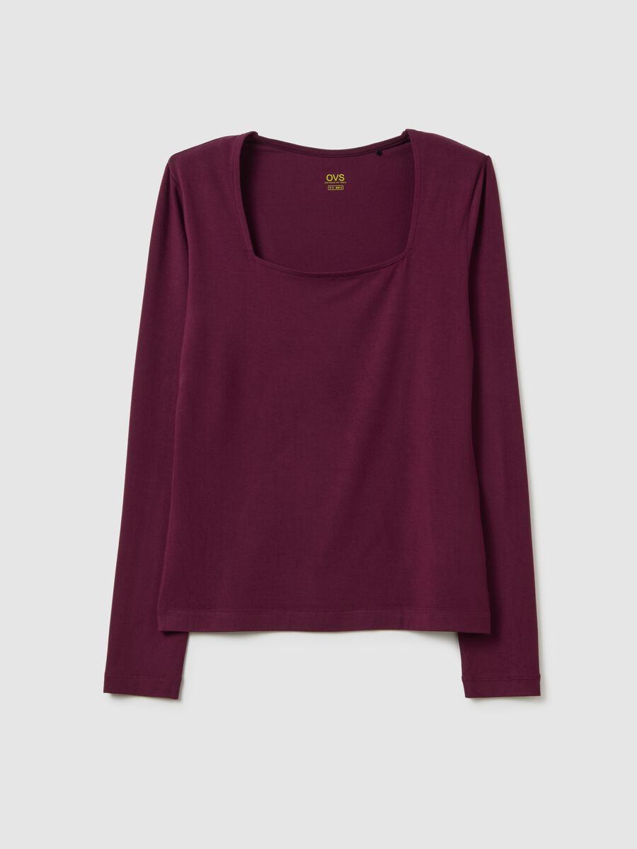 Maglia in viscosa elasticizzata viola regular fit_0