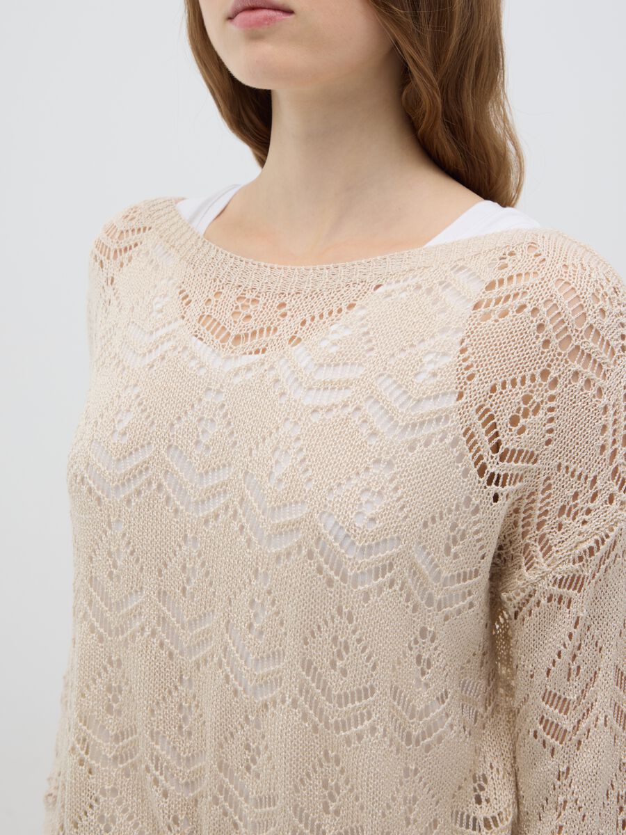 Women's beige regular fit jumper_3
