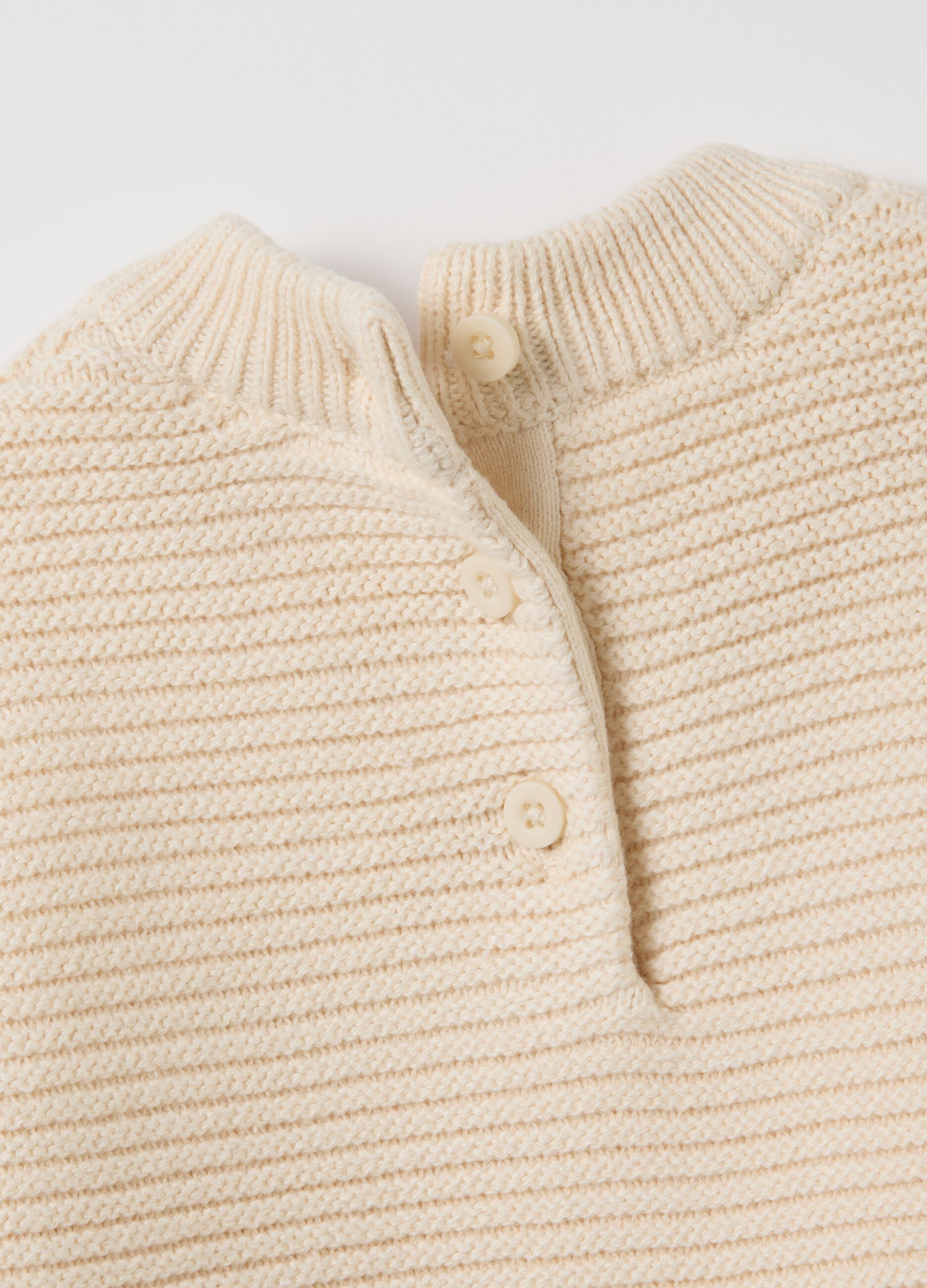 Beige cotton knitted pattern sweater