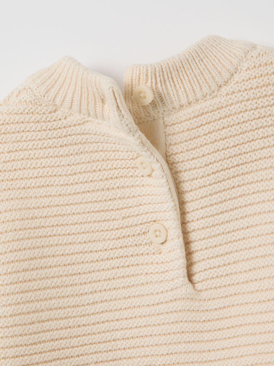 Beige cotton knitted pattern sweater_3