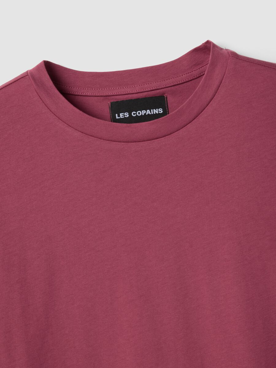 Purple short-sleeved pure cotton T-shirt_5
