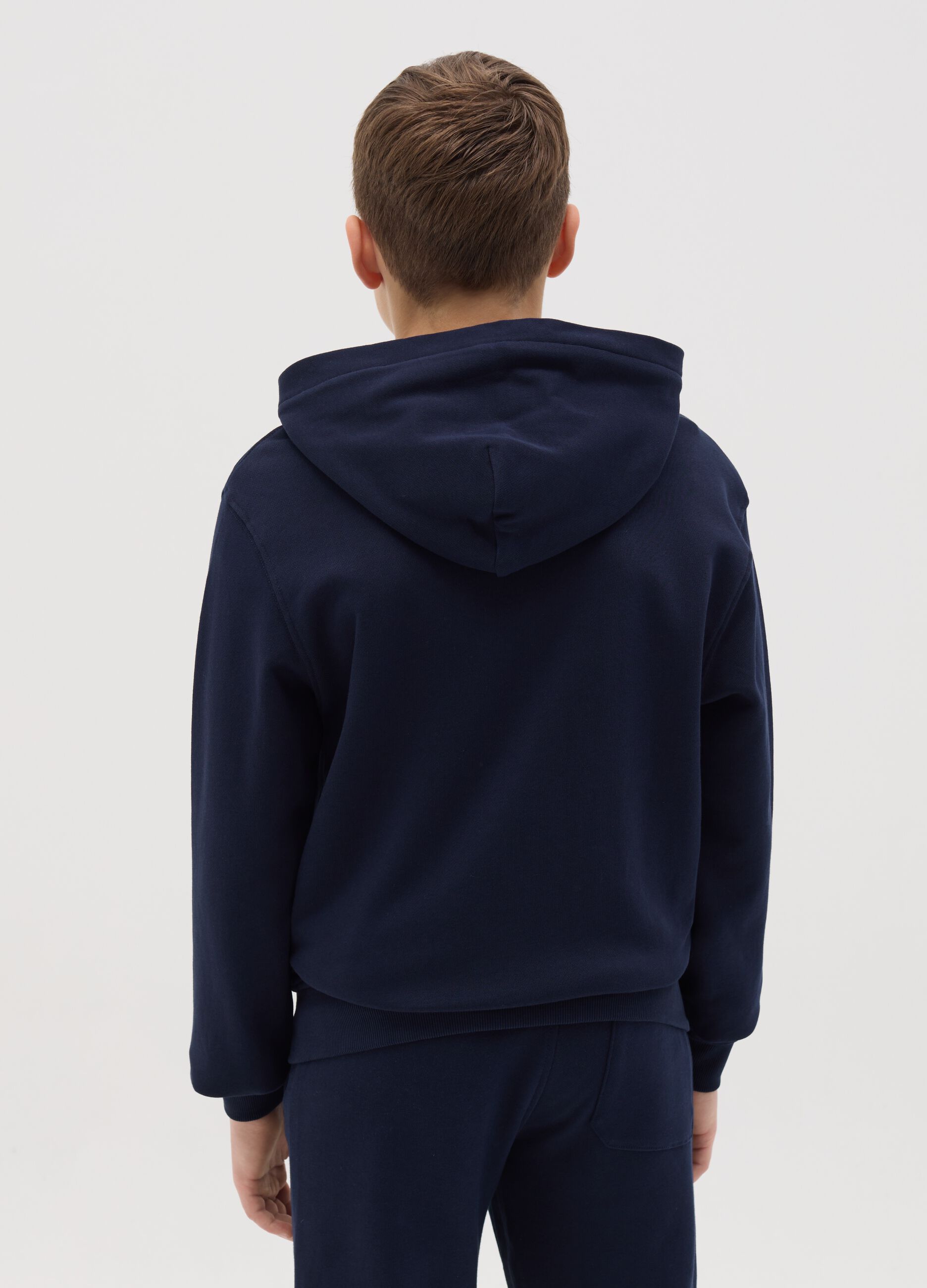 French terry full-zip hoodie