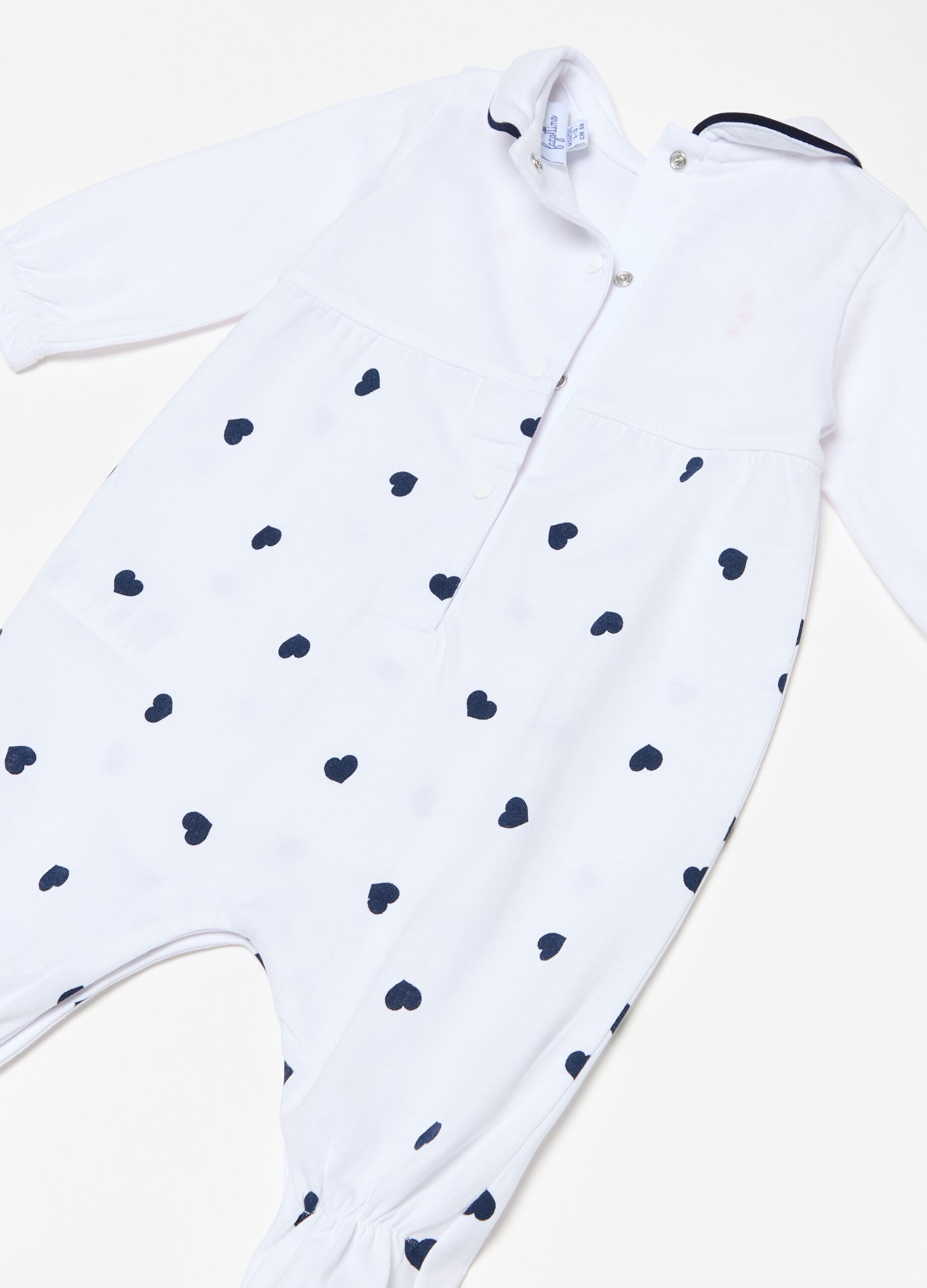 Organic cotton onesie with feet and print