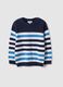 Regular fit multicolour striped pure cotton jumper for boys_0