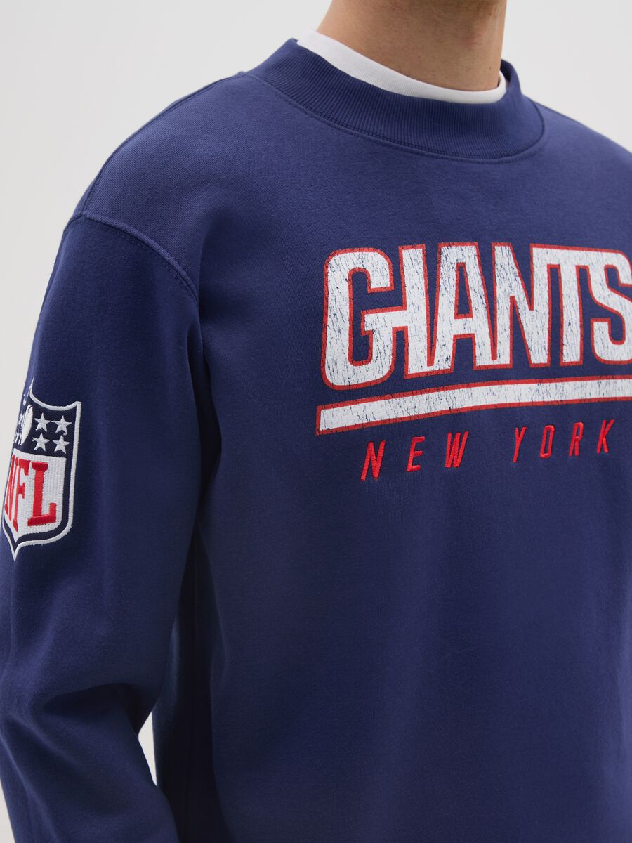 Blue cotton blend sweatshirt with Giants print_3
