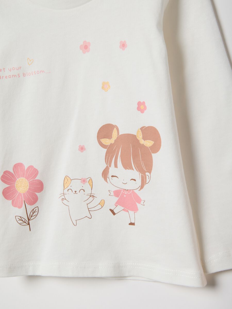 Multicolour pure cotton girl's t-shirt twin pack regular fit_3