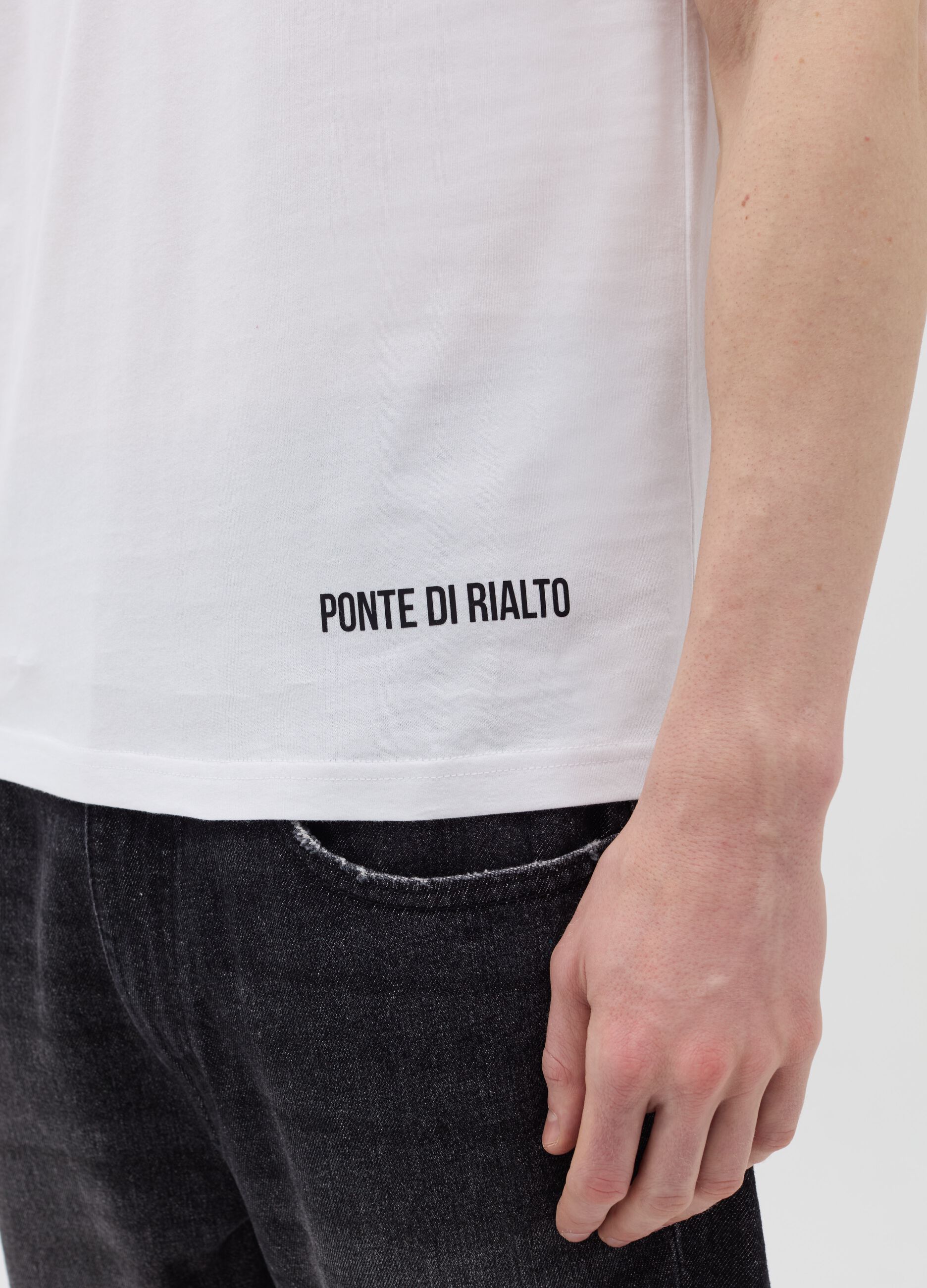 Cotton T-shirt with "Ponte di Rialto" print