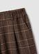 Pantaloni marroni a quadri in misto viscosa elasticizzata regular fit_1
