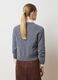 Grey crew neck cardigan in pure wool regular fit_3