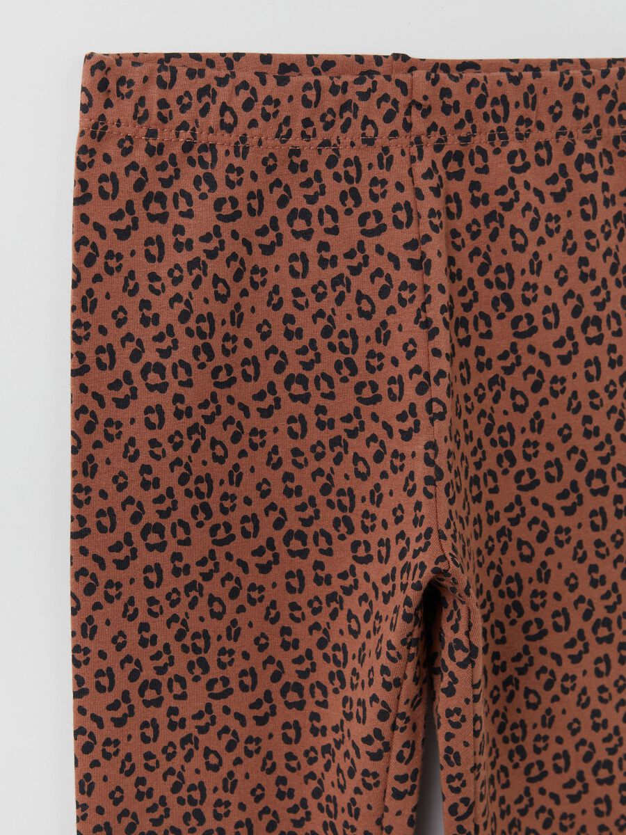 Leggings in cotone stretch con stampa_2