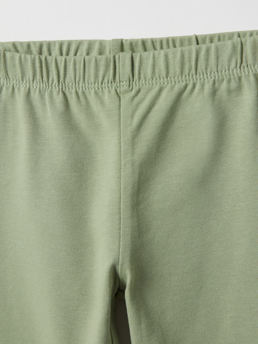 Two-pack multicolour elastic cotton leggings for slim fit baby girls_2