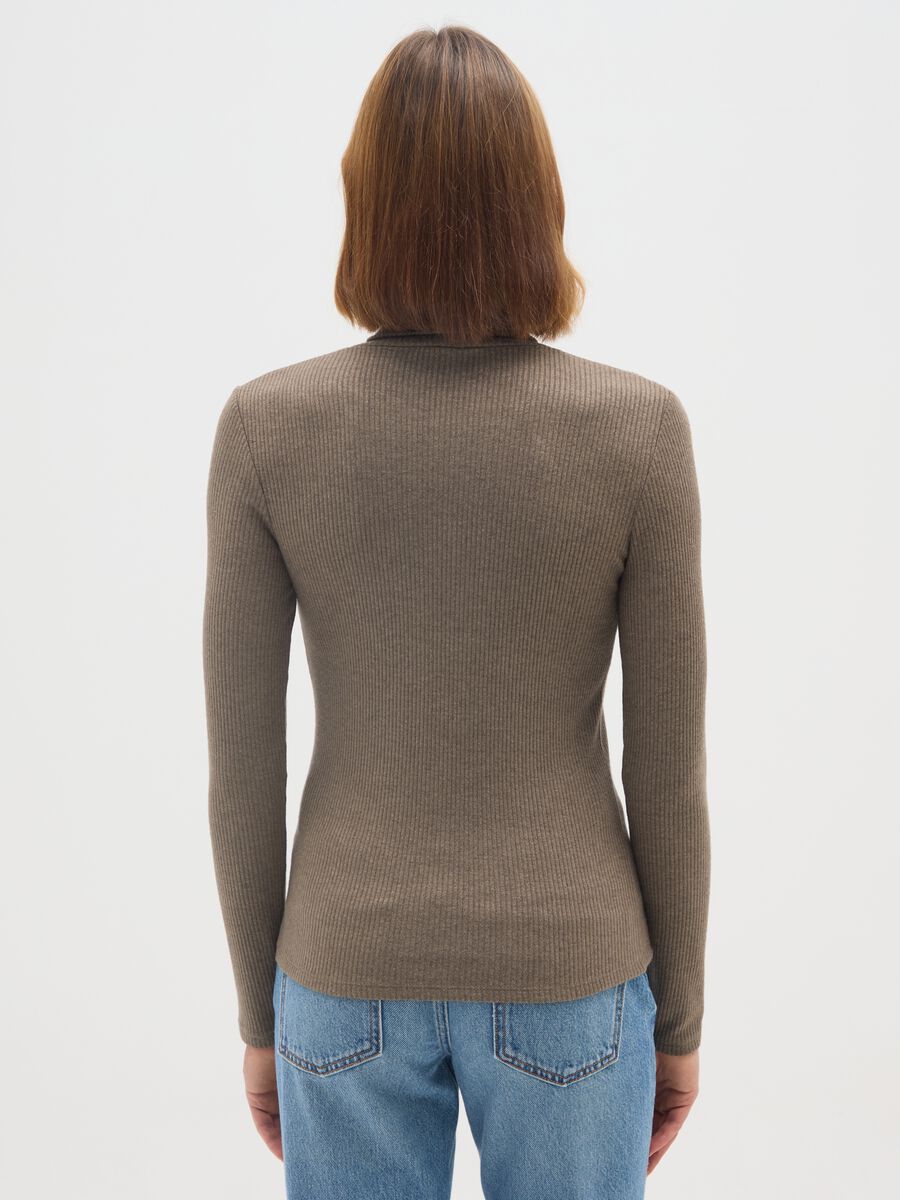 Brown Regular Fit Turtleneck Jumper_2