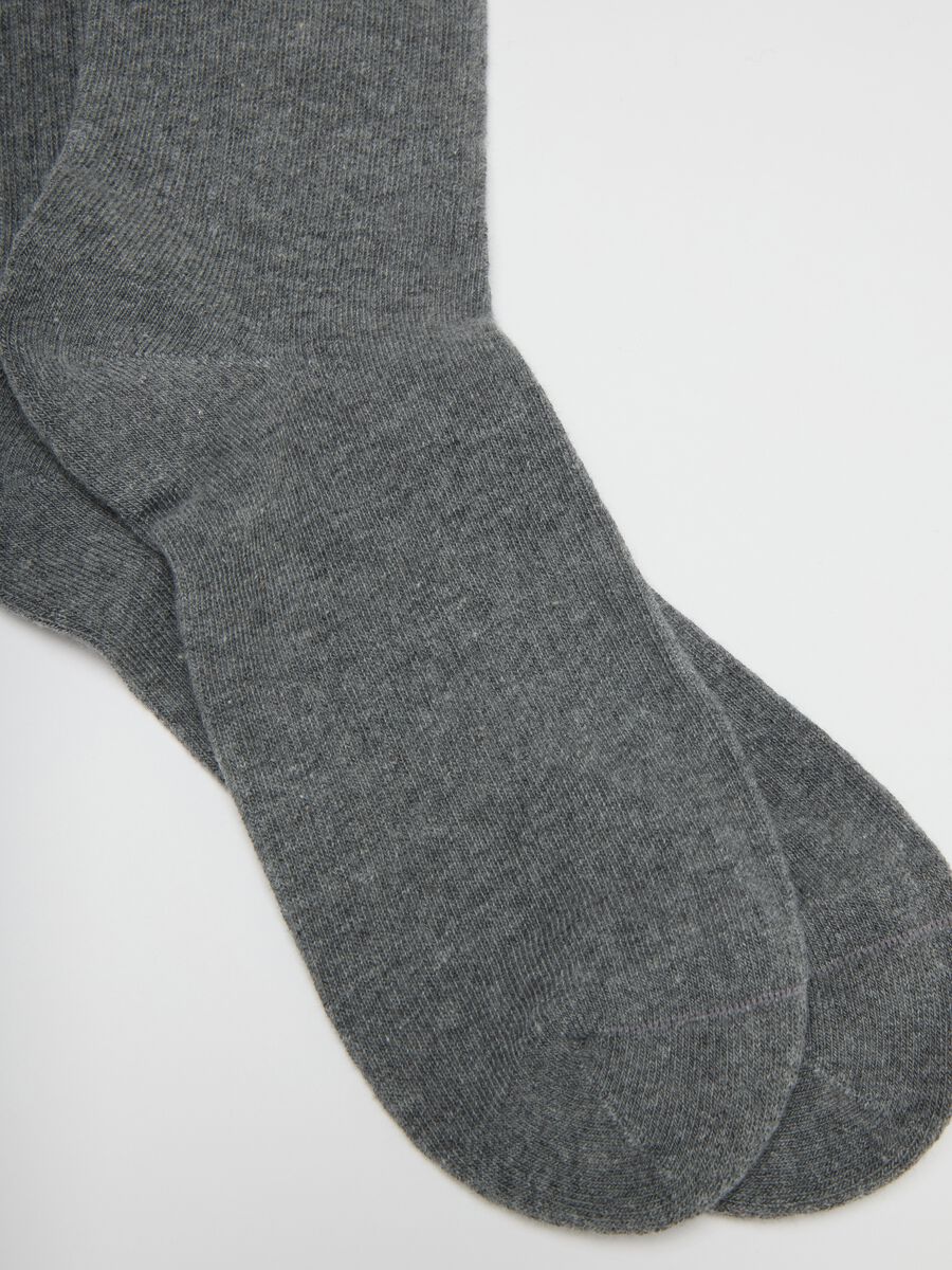 Pack of three grey sport socks in stretch cotton_2