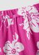 Girls' pink stretch fabric set with floral print_3