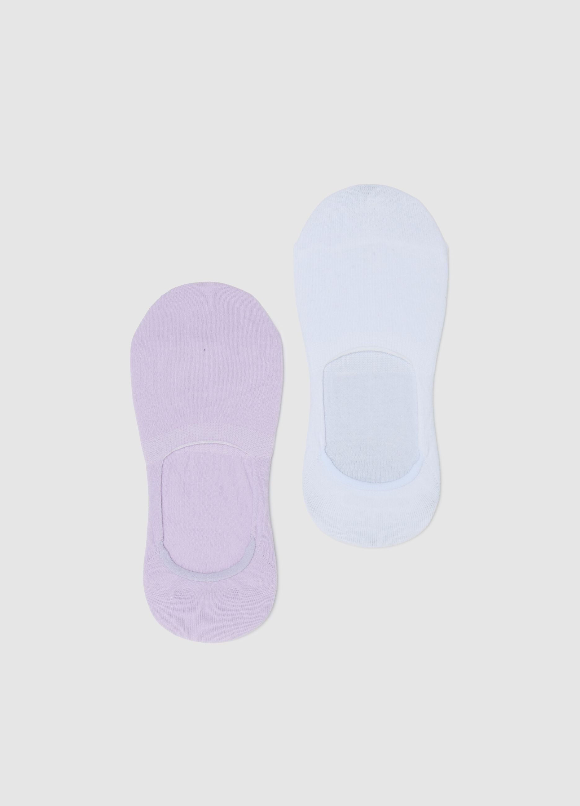 Two-pair pack white and purple shoe liners