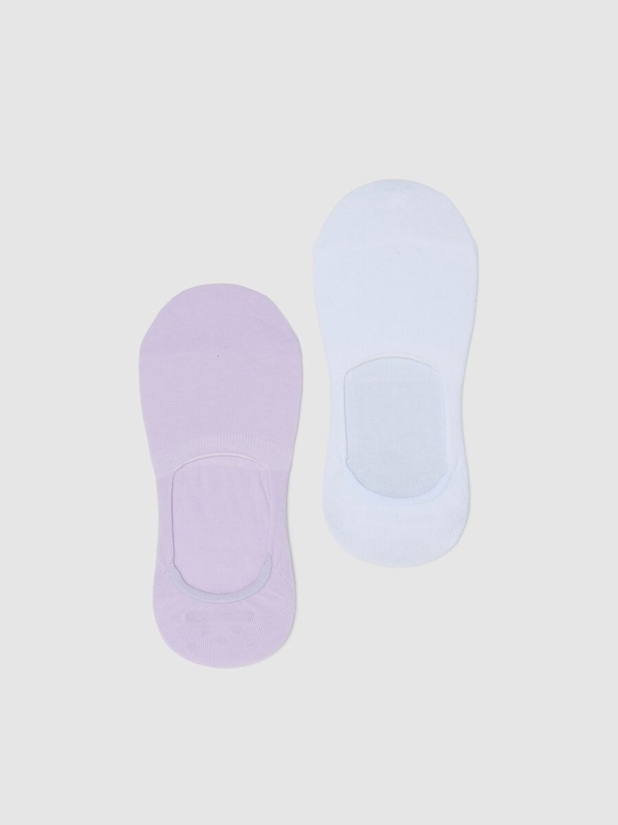 Two-pair pack white and purple shoe liners_0