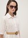 White midi broderie cotton dress with braided belt_2