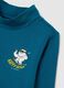 Children's blue turtleneck shirt in regular fit cotton blend_2