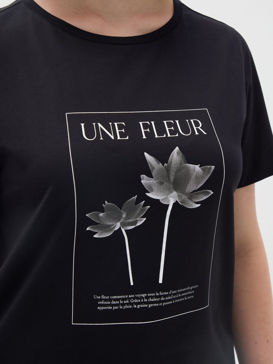 Women's black pure cotton T-shirt_2