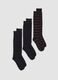 Three-pack of long blue socks in stretchy organic cotton_0