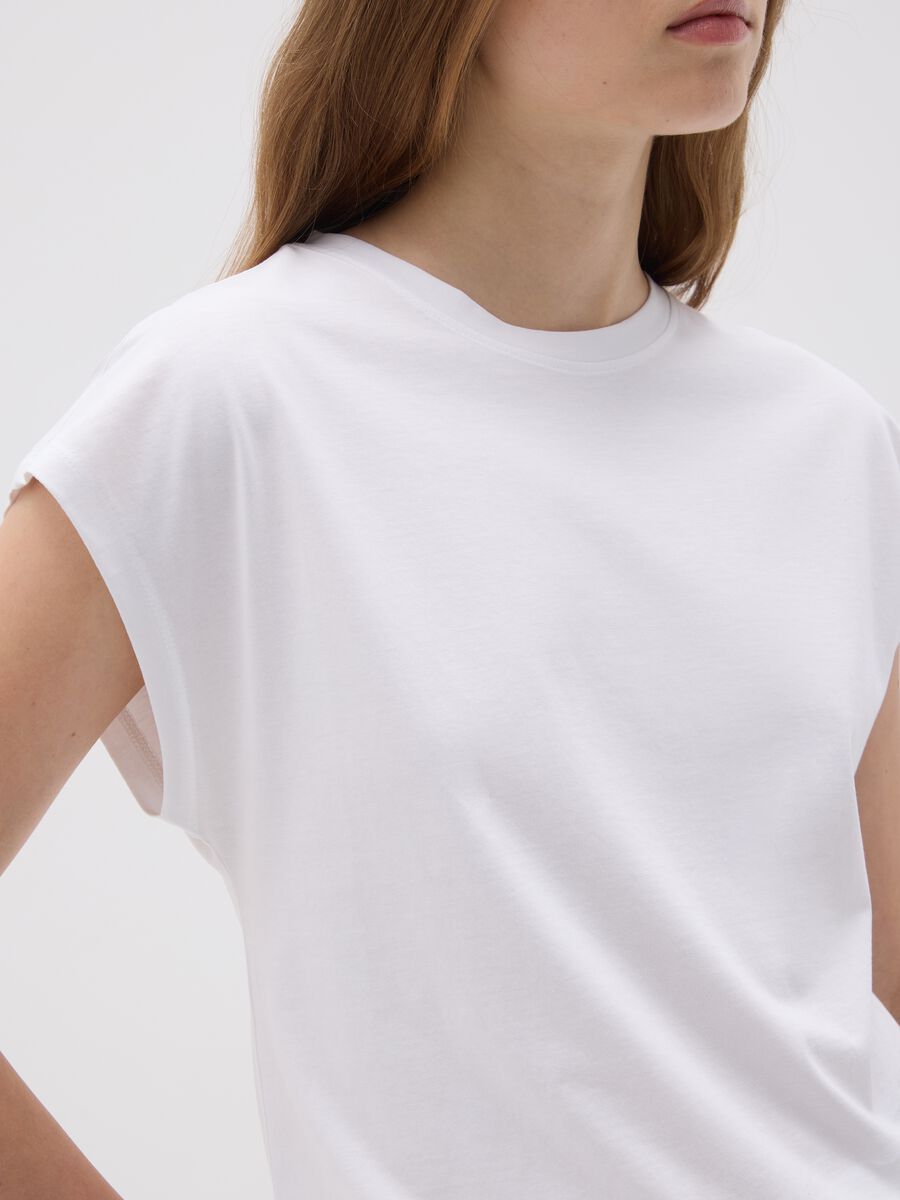 Women's white pure cotton T-shirt_3