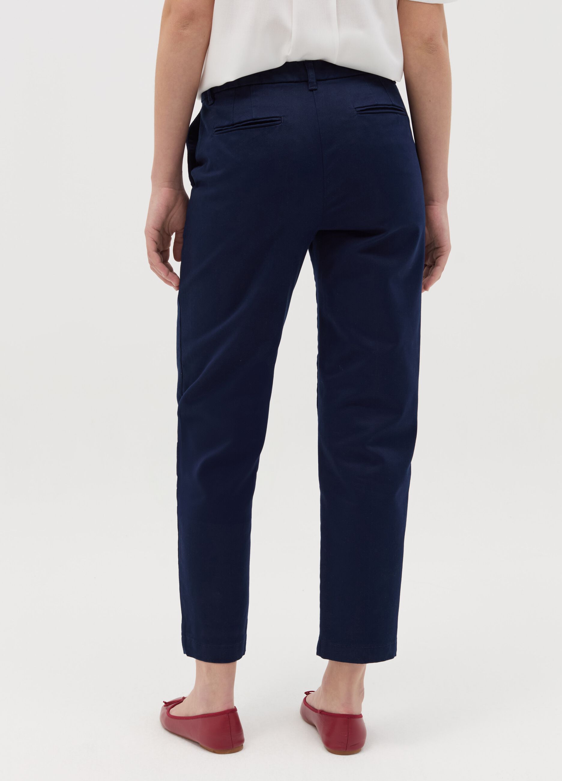 Curvy stretch cotton chino trousers