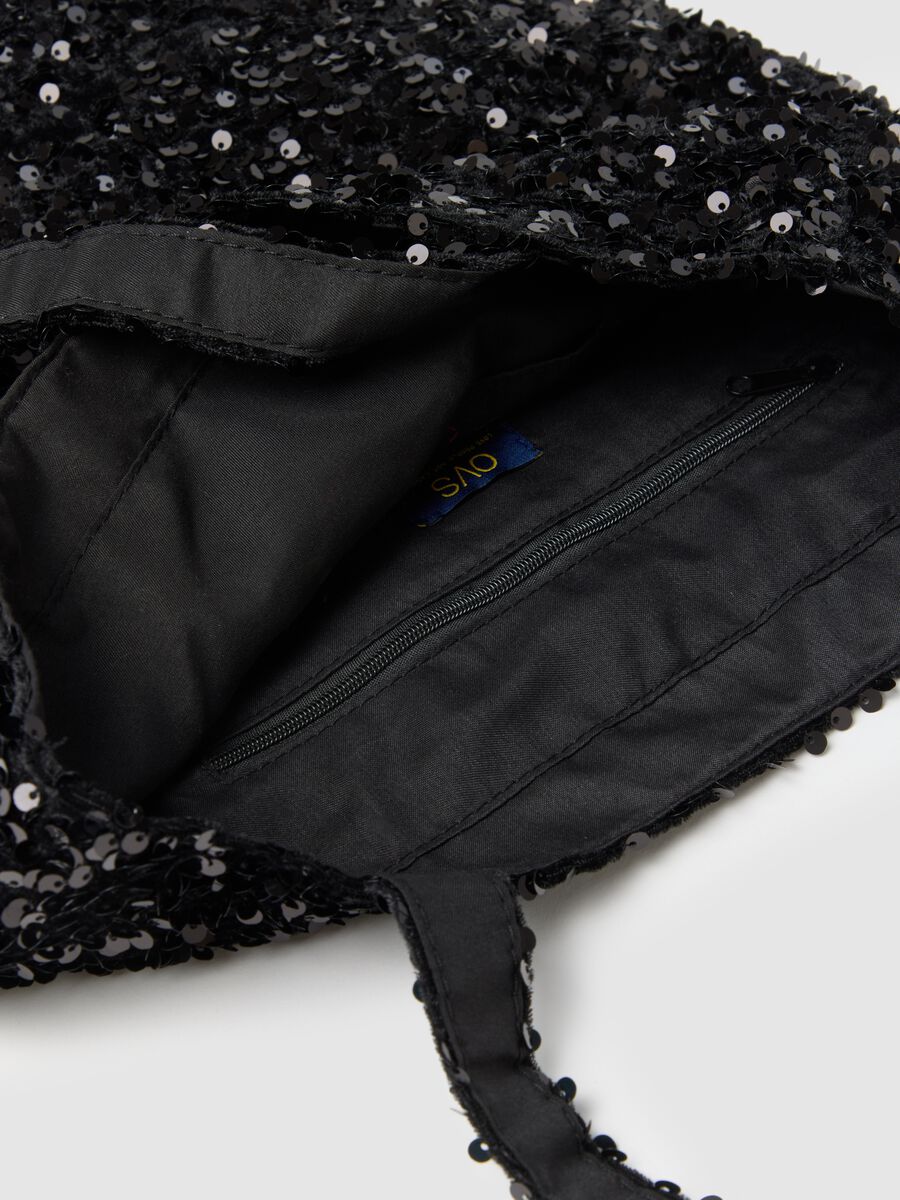 Borsa shopper nera con paillettes_2