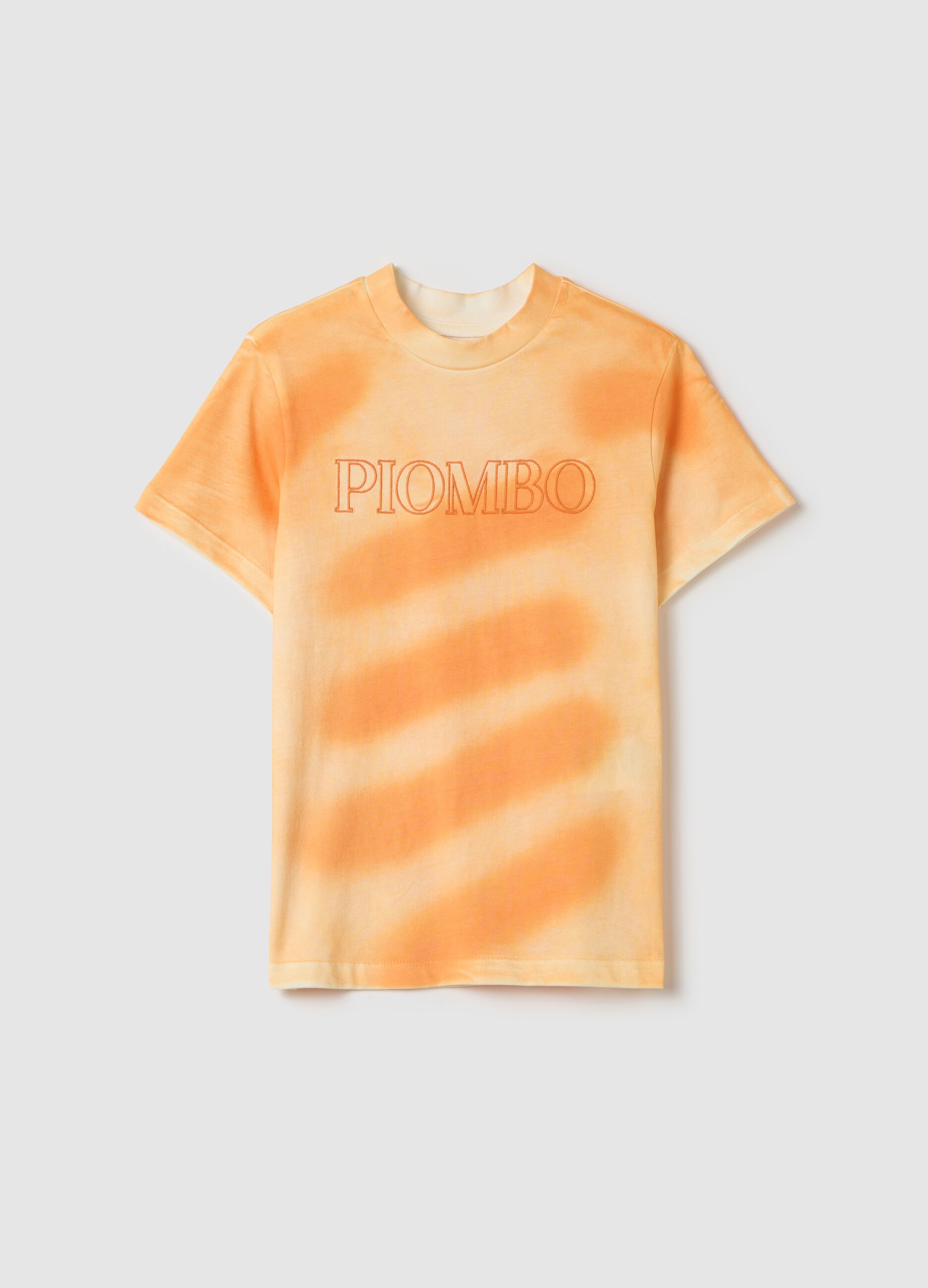 Orange Tie-Dye Patterned T-Shirt by Piombo