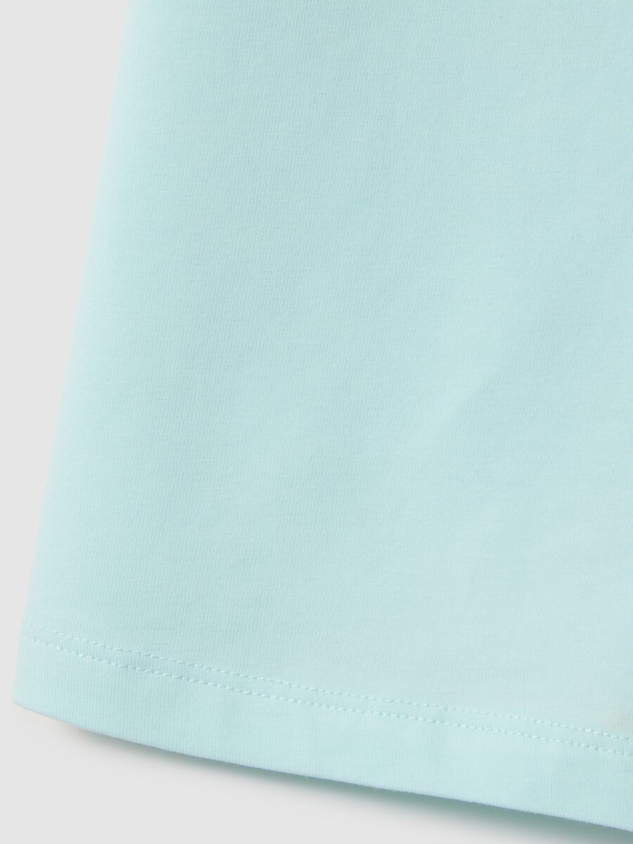 Blue cotton blend regular fit girl's t-shirt_3