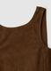 Sleeveless brown dress in genuine leather_5