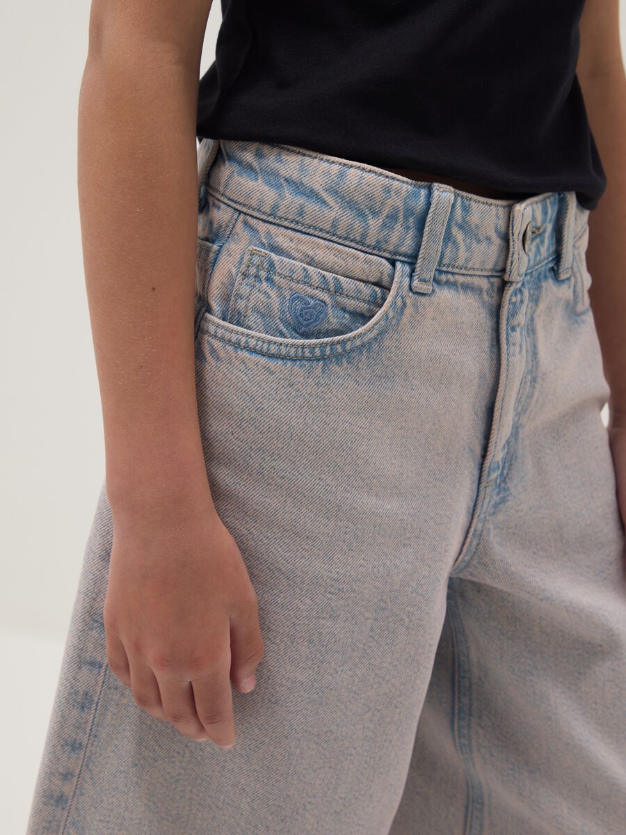 Shorts in denim grigio in puro cotone skater fit_2