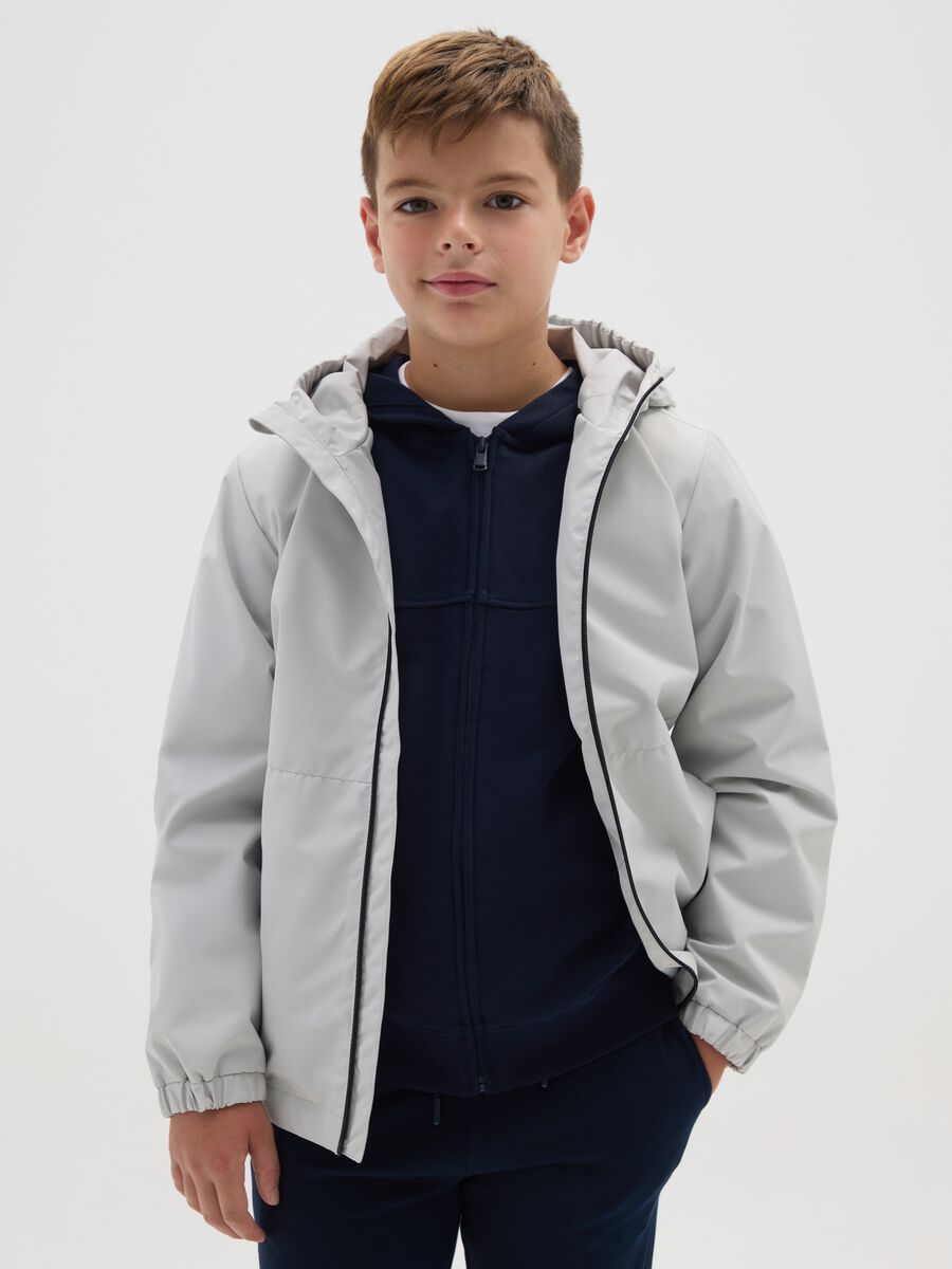 Giacca da ragazzo in grigio regular fit antivento_0