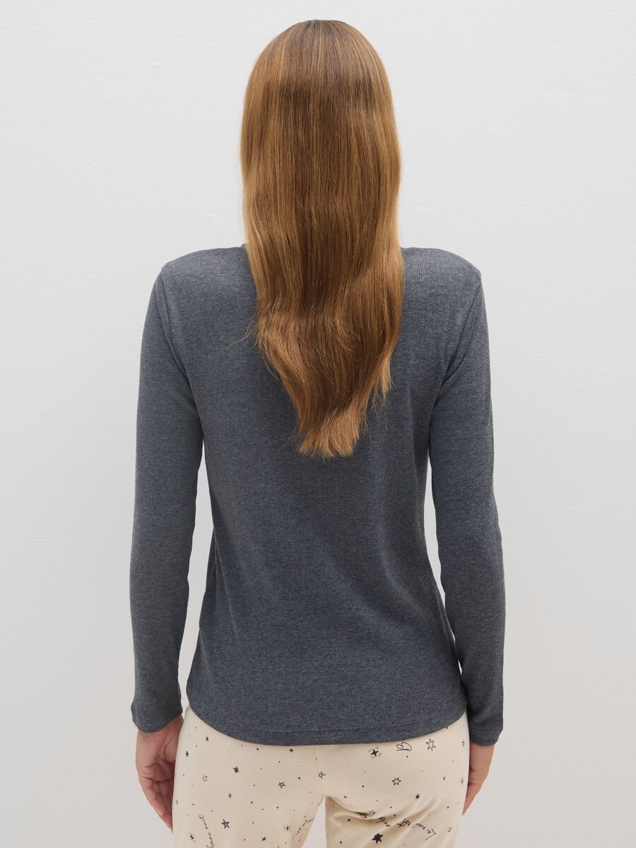 Maglia pigiama in puro cotone grigia regular fit_2