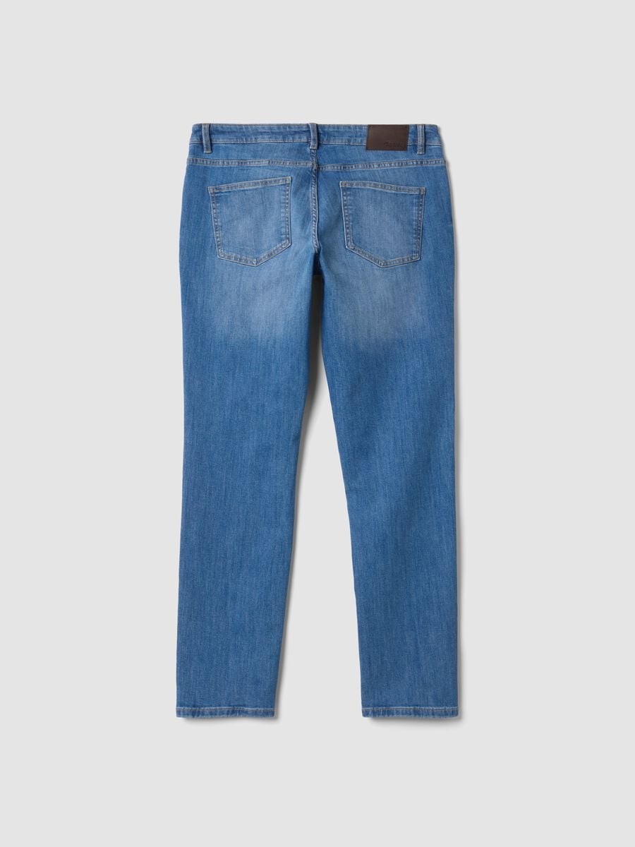 Light blue slim-fit stretch cotton jeans_1