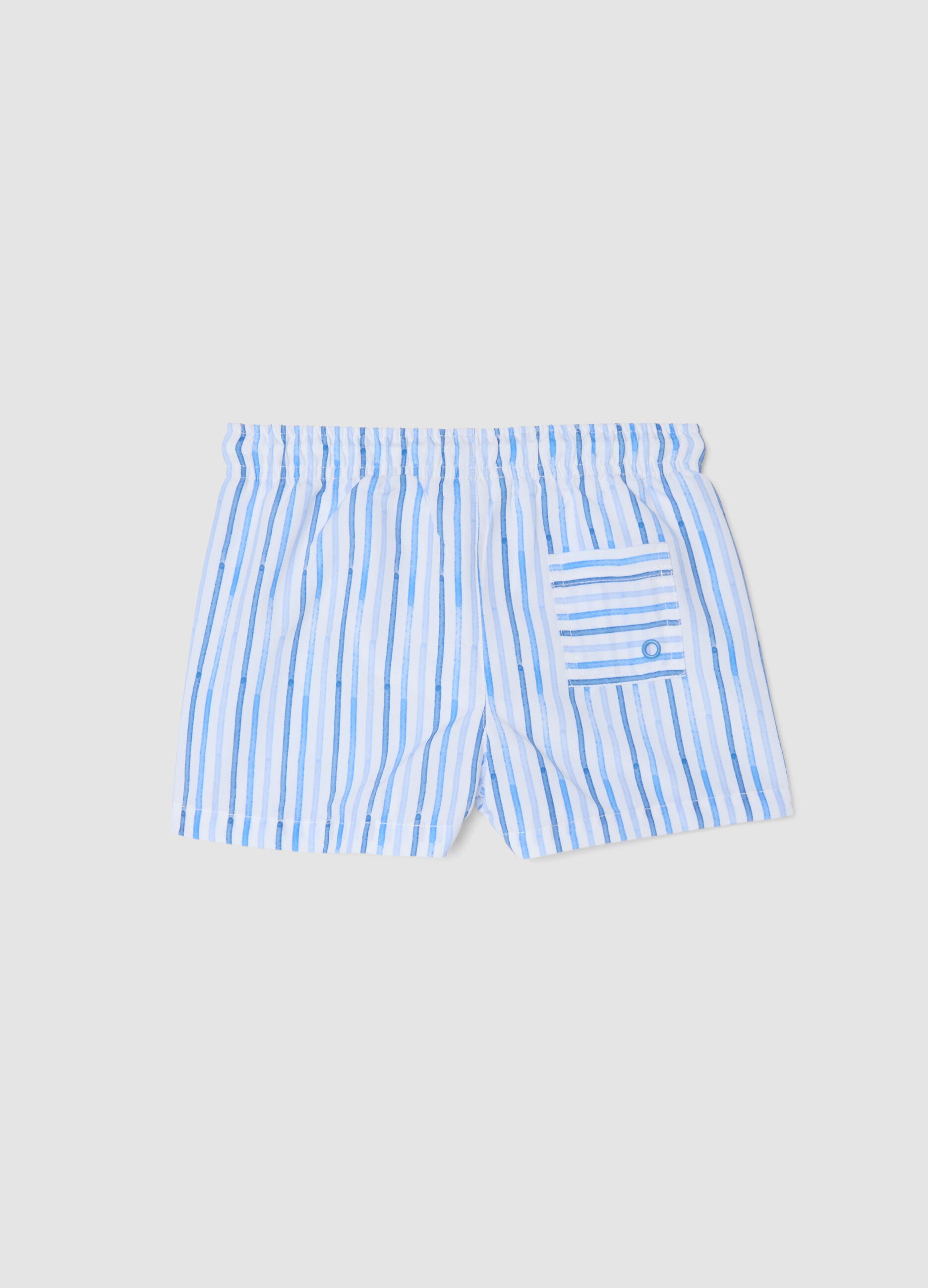 Multicoloured striped boys&rsquo; boxer swim shorts