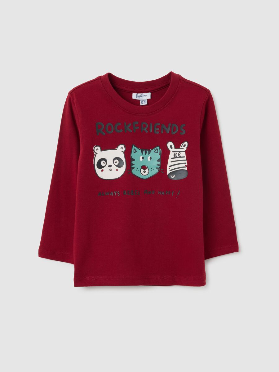 Maglia da neonato in puro cotone rosso regular fit_0